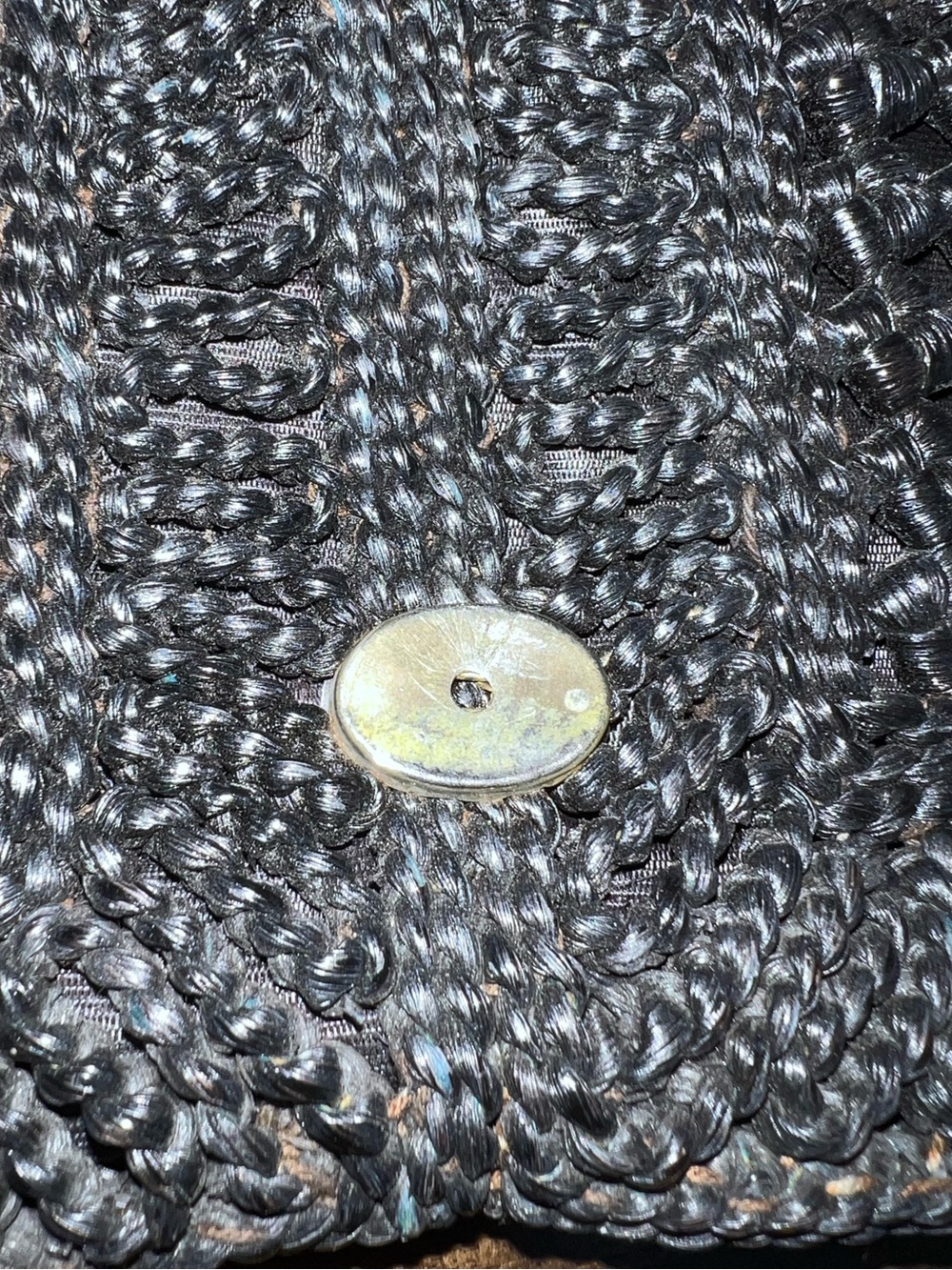 Vintage Maas Brothers Florida Woven Black Clutch Bag Made in Italy Boho - Picture 6 of 14